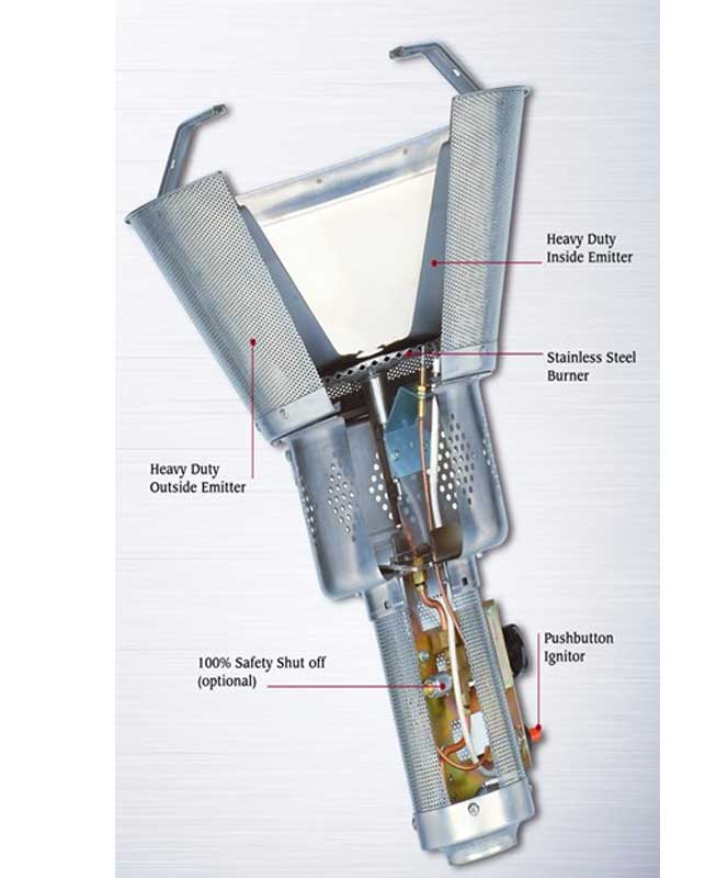 90" Tall Commercial Patio Heater in Bronze - Image 3
